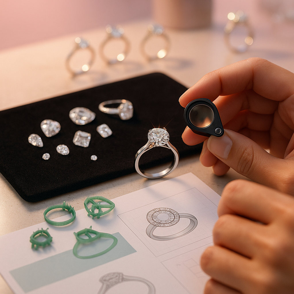 ダイヤモンドに合わせたリング作り